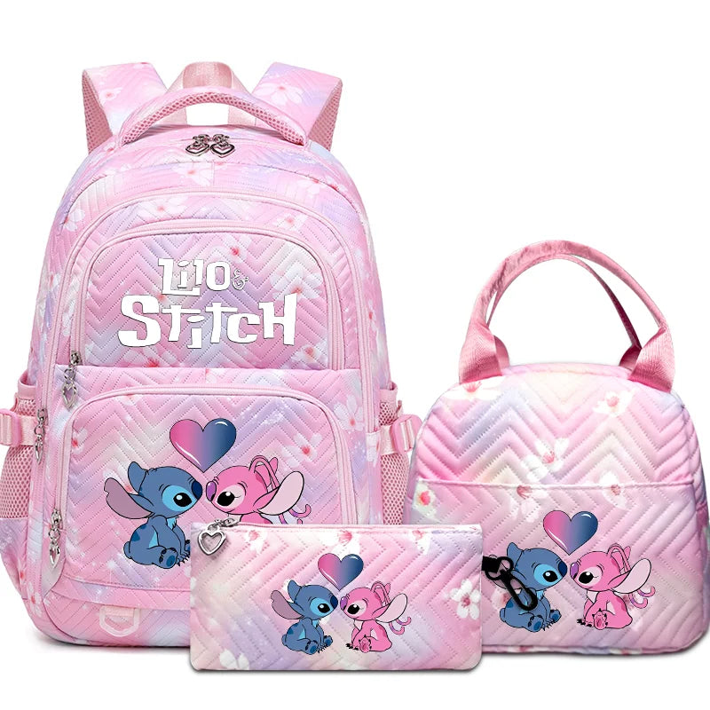Stitch Rucksack-Set – Schultasche, Lunchtasche &amp; Federmäppchen - M1