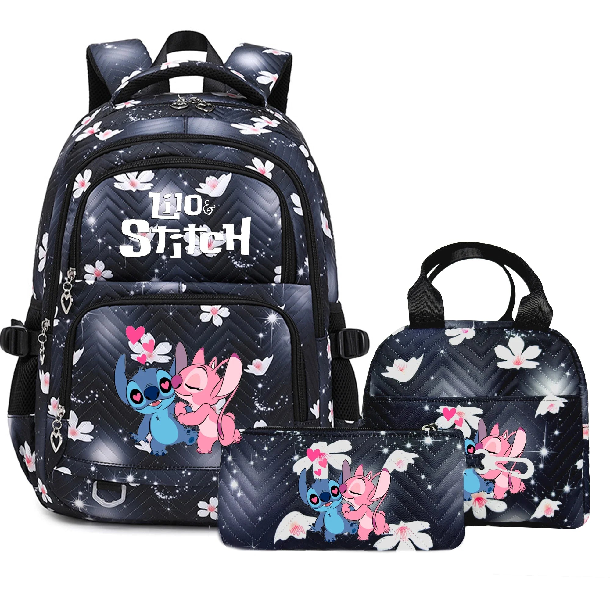 Stitch Rucksack-Set – Schultasche, Lunchtasche &amp; Federmäppchen - M1