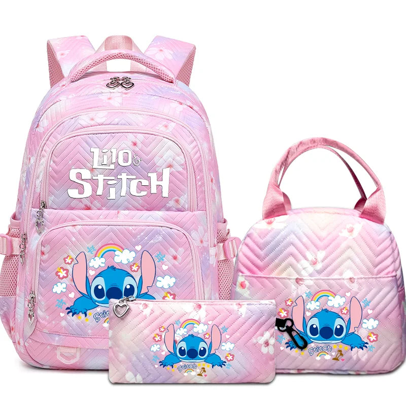 Stitch Rucksack-Set – Schultasche, Lunchtasche &amp; Federmäppchen - M1