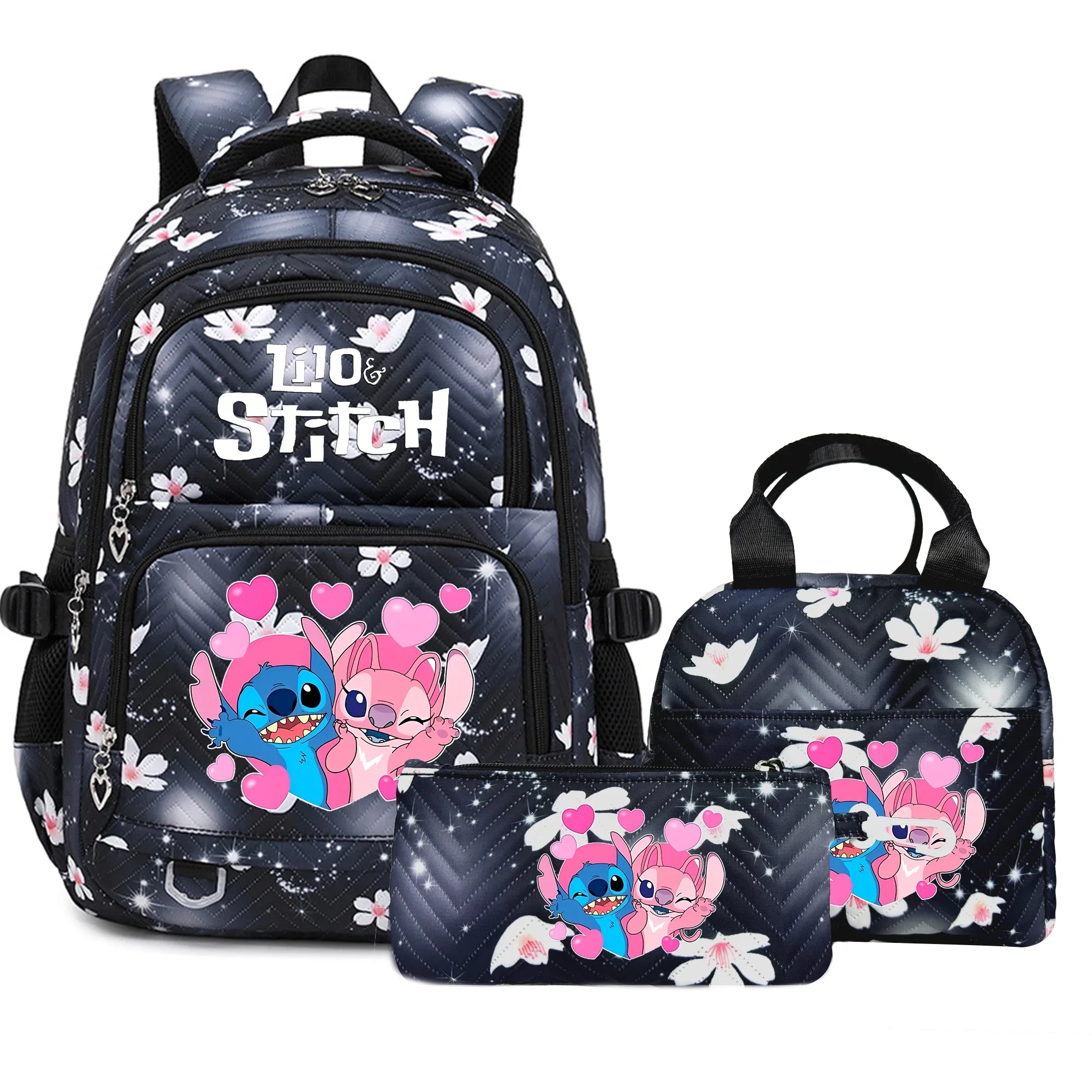 Stitch Rucksack-Set – Schultasche, Lunchtasche &amp; Federmäppchen - M1