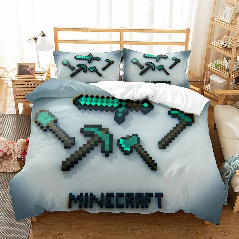 Housse de Couette Minecraft + 2 Taies – MC4