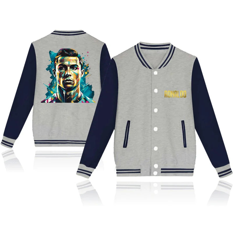 Cristiano Ronaldo Herren-Baseballjacke – Grau