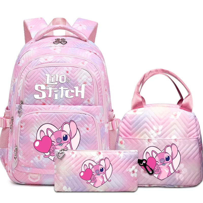 Stitch Rucksack-Set – Schultasche, Lunchtasche &amp; Federmäppchen - M1