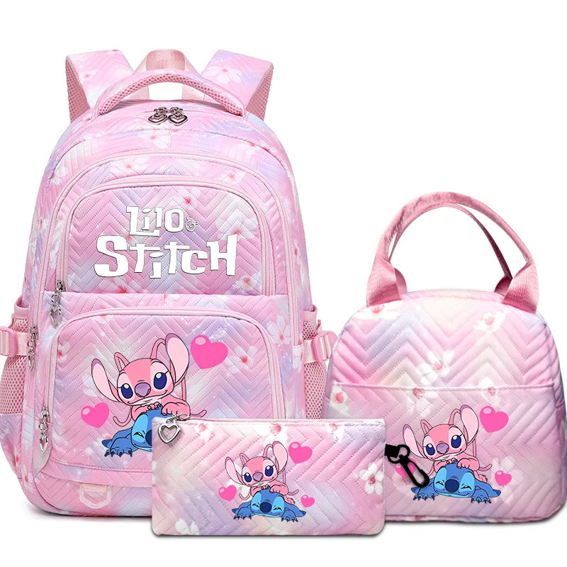 Stitch Rucksack-Set – Schultasche, Lunchtasche &amp; Federmäppchen - M1