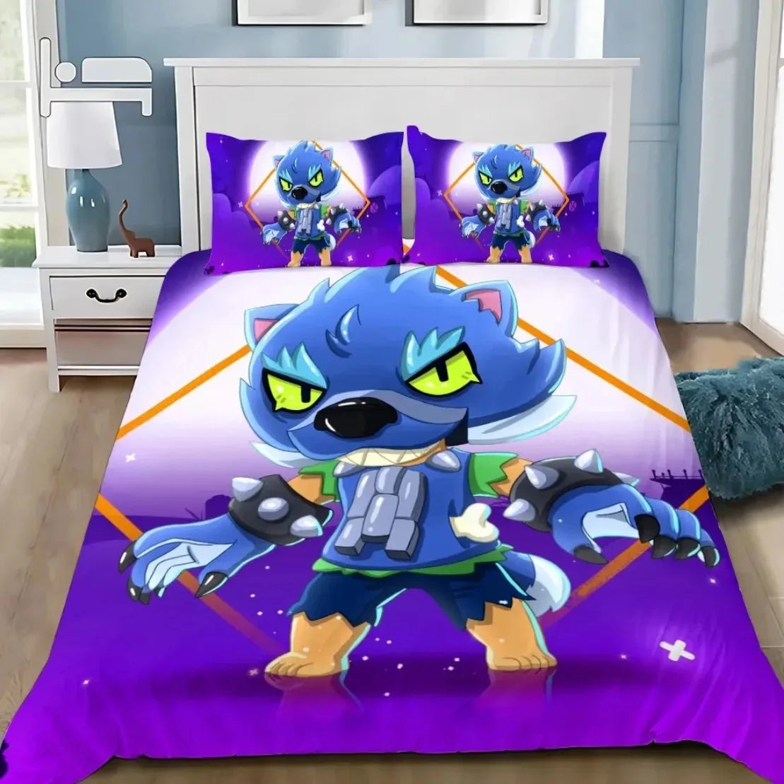 Brawl Stars Duvet Cover Set — Leon wolf
