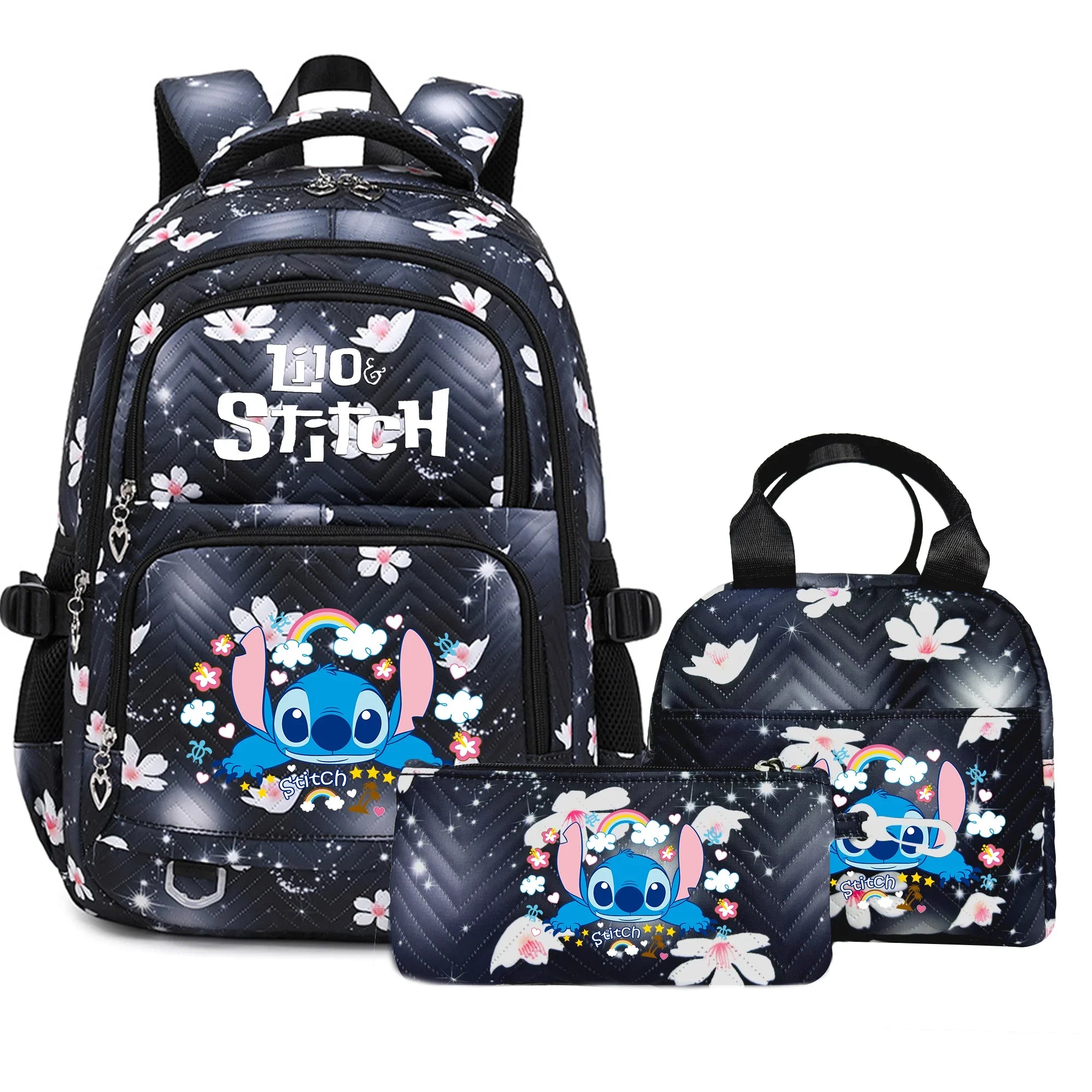 Stitch Rucksack-Set – Schultasche, Lunchtasche &amp; Federmäppchen - M1