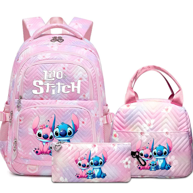 Stitch Rucksack-Set – Schultasche, Lunchtasche &amp; Federmäppchen - M1