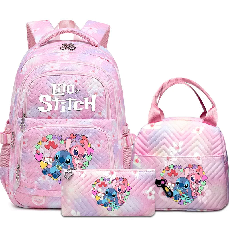 Stitch Rucksack-Set – Schultasche, Lunchtasche &amp; Federmäppchen - M1