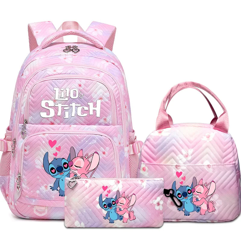 Stitch Rucksack-Set – Schultasche, Lunchtasche &amp; Federmäppchen - M1