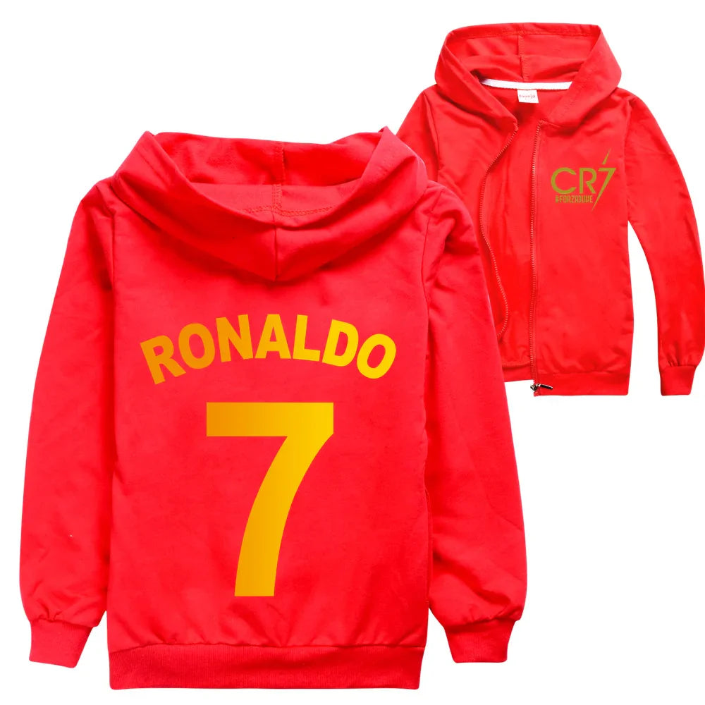 CR7 Kids Hooded Jackets – Red