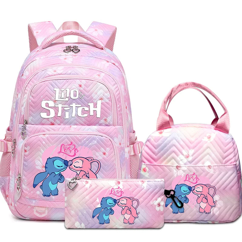 Stitch Rucksack-Set – Schultasche, Lunchtasche &amp; Federmäppchen - M1
