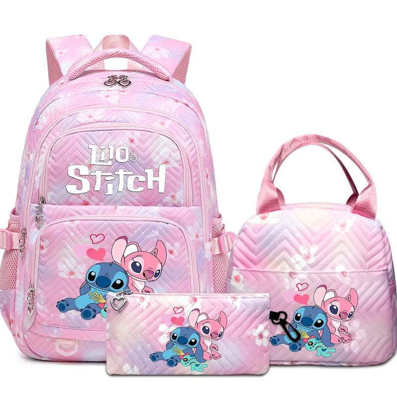 Stitch Rucksack-Set – Schultasche, Lunchtasche &amp; Federmäppchen - M1