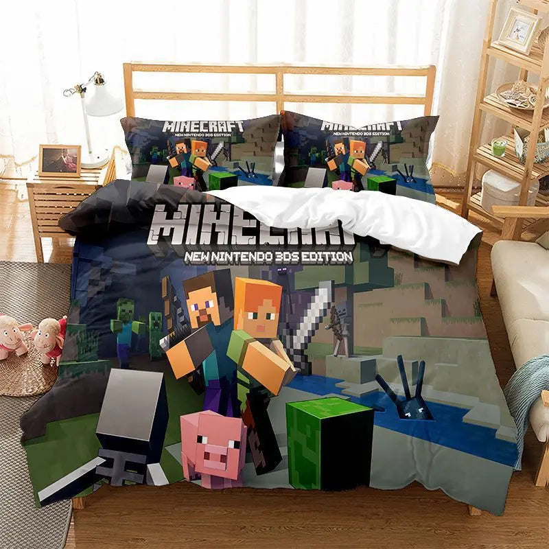 Housse de Couette Minecraft + 2 Taies – MC3