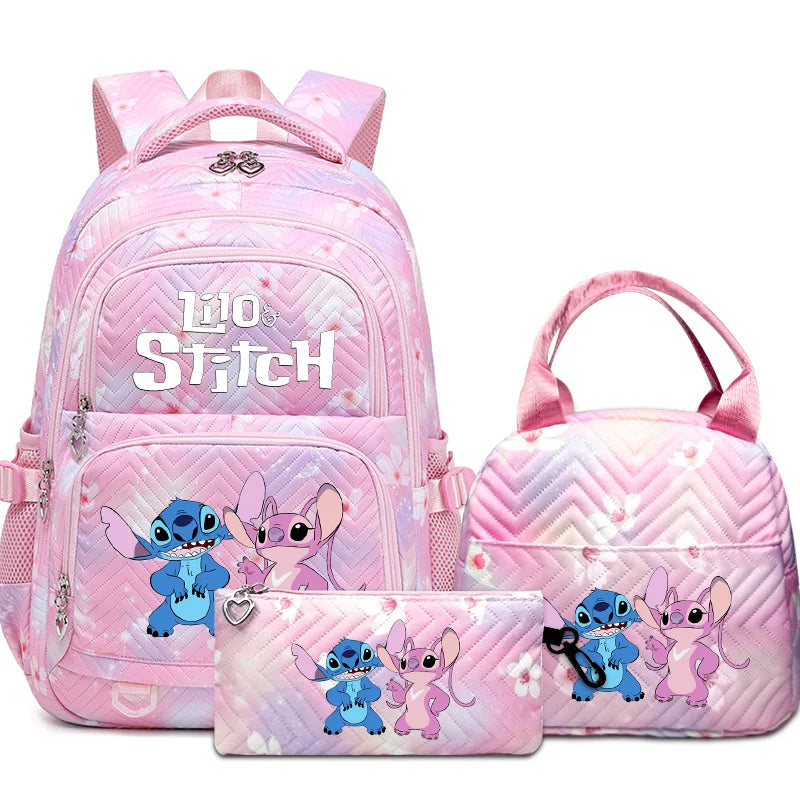 Stitch Rucksack-Set – Schultasche, Lunchtasche &amp; Federmäppchen - M1