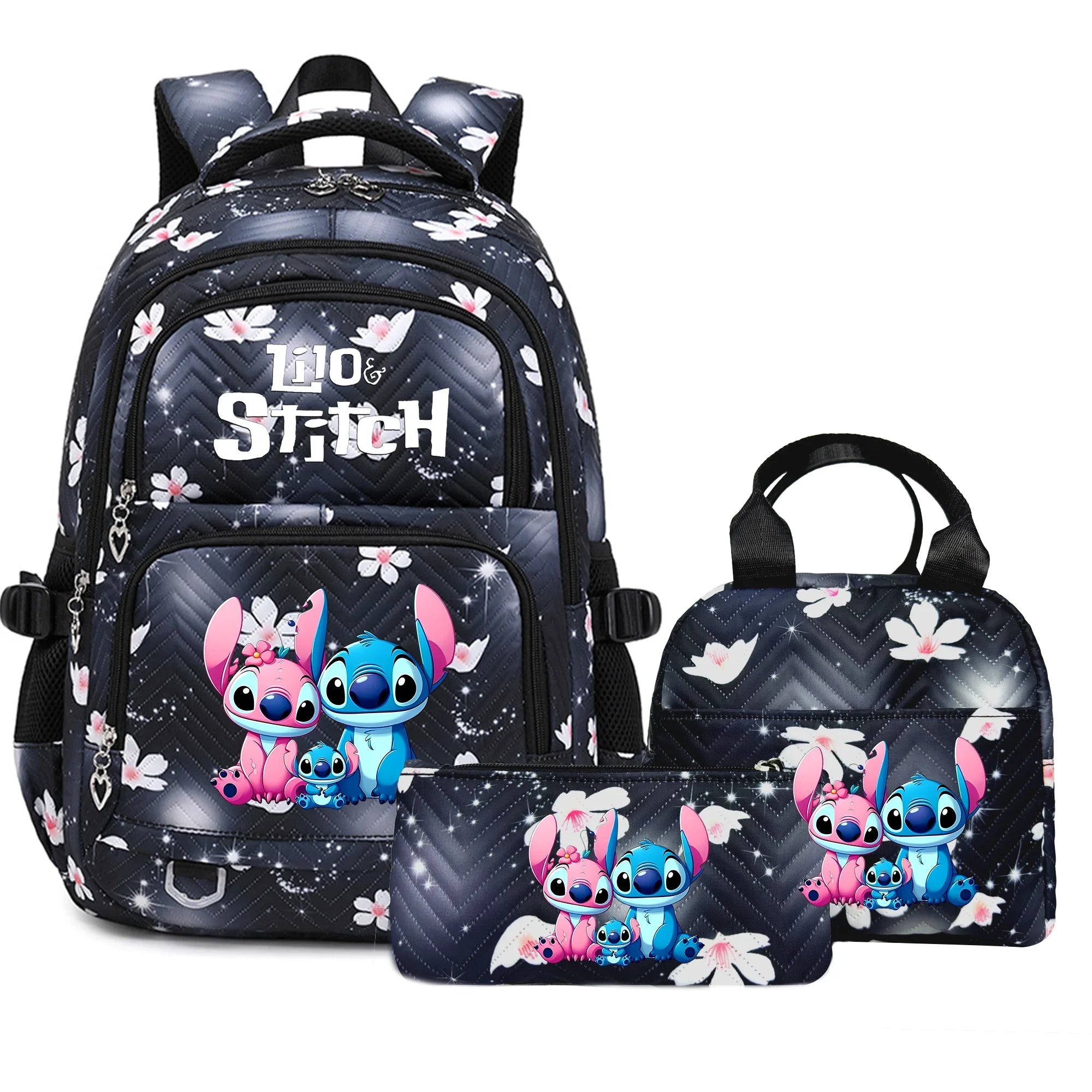 Stitch Rucksack-Set – Schultasche, Lunchtasche &amp; Federmäppchen - M1