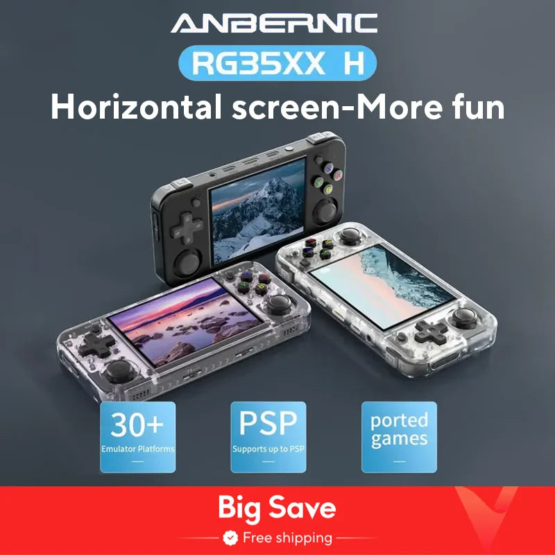 ANBERNIC RG35XX H — 3.5″ IPS Handheld Retro Console (64GB, up to 512GB)