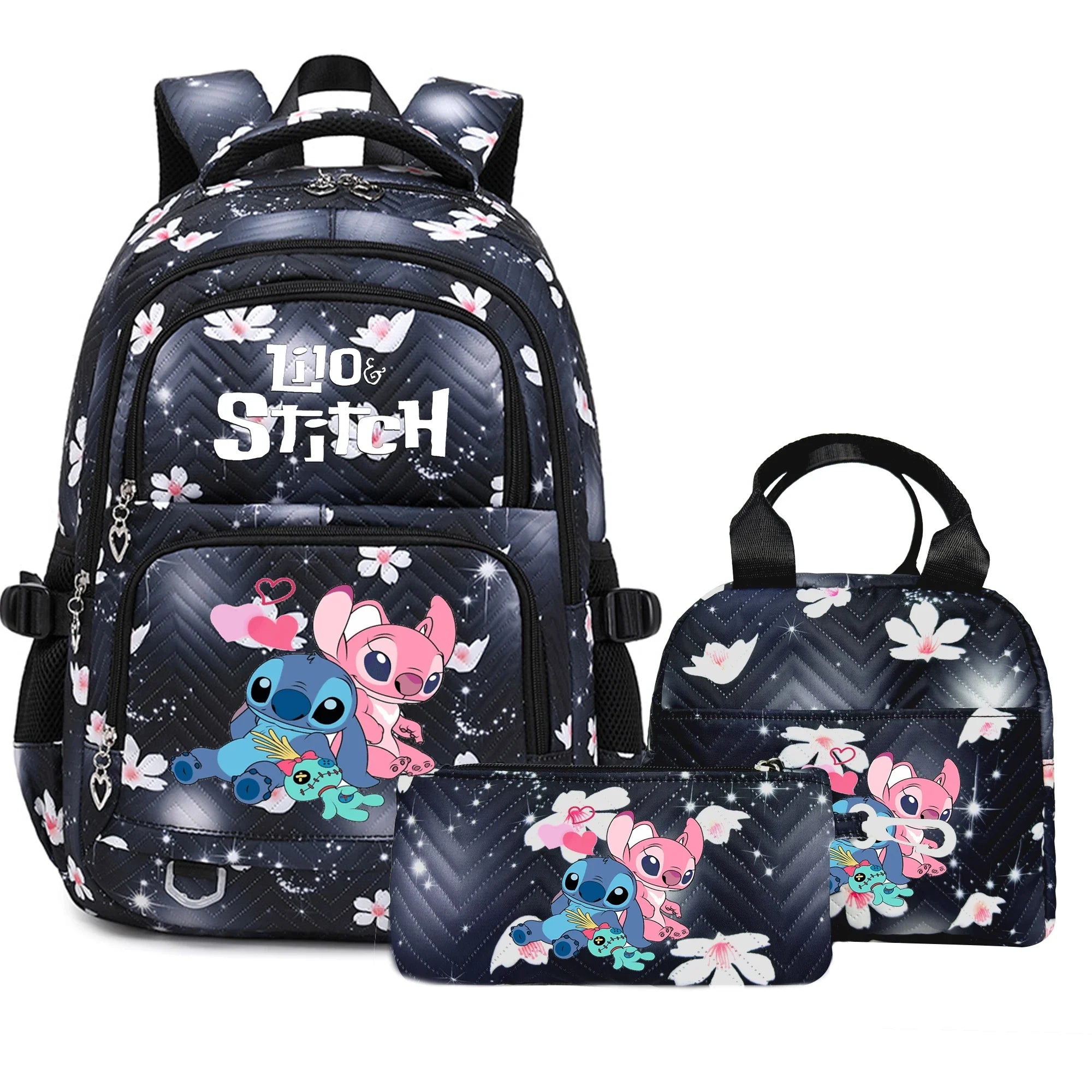 Stitch Rucksack-Set – Schultasche, Lunchtasche &amp; Federmäppchen - M1