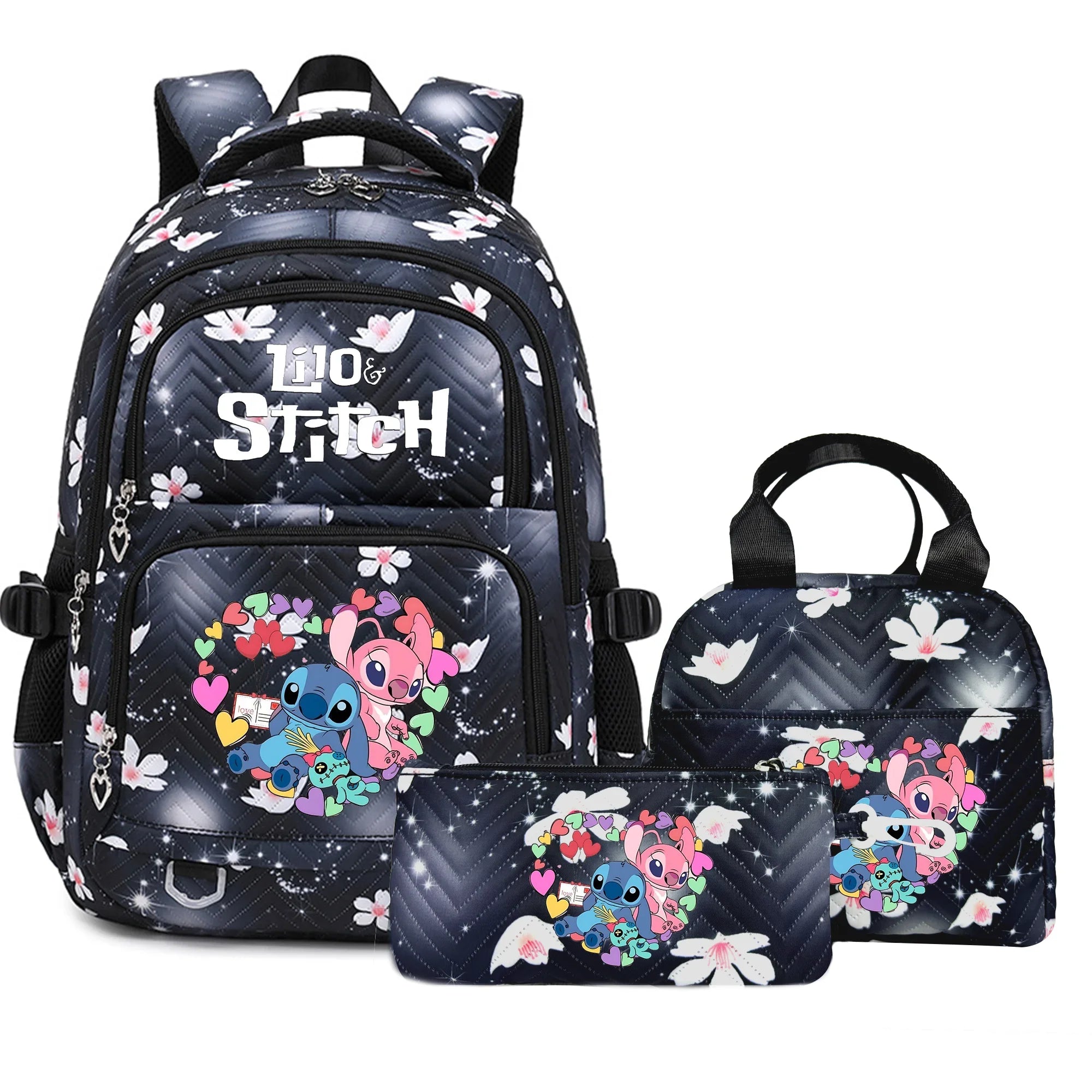 Stitch Rucksack-Set – Schultasche, Lunchtasche &amp; Federmäppchen - M1