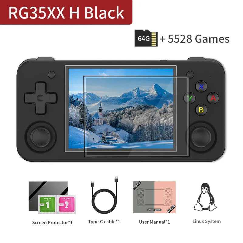 ANBERNIC RG35XX H — 3.5″ IPS Handheld Retro Console (64GB, up to 512GB)
