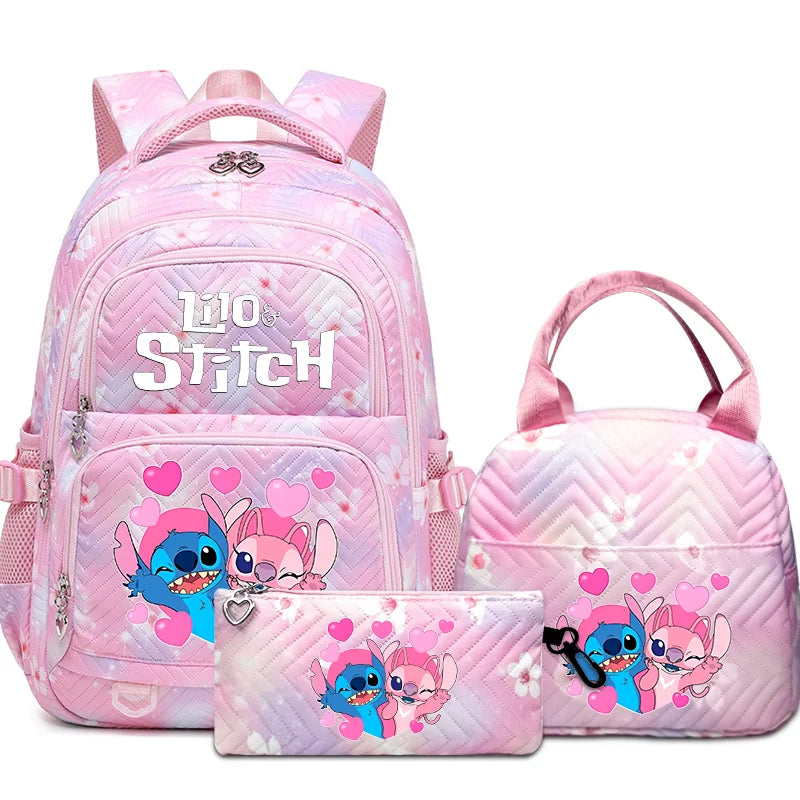 Stitch Rucksack-Set – Schultasche, Lunchtasche &amp; Federmäppchen - M1