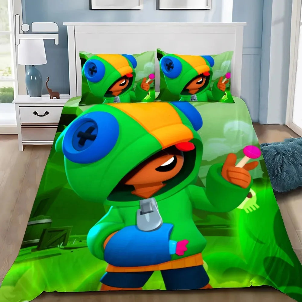 Brawl Stars Duvet Cover Set — Leon